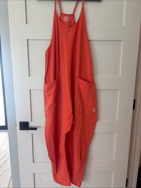 FP Movement by Free People Orange Sleeveless Jumpsuit Romper